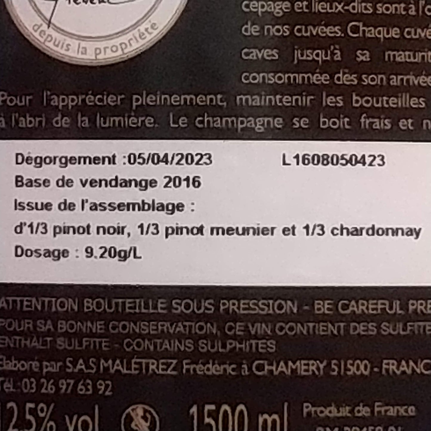 フレデリック・マルトレ/シャンパーニュ・プルミエ・クリュ・ブリュット・レゼルヴ・マグナム 1500ml 🍾スパークリング