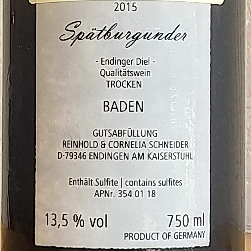 シュペートブルグンダー トロッケン ディール /ラインホールト コーネリア シュナイダー 2015 🟥赤
