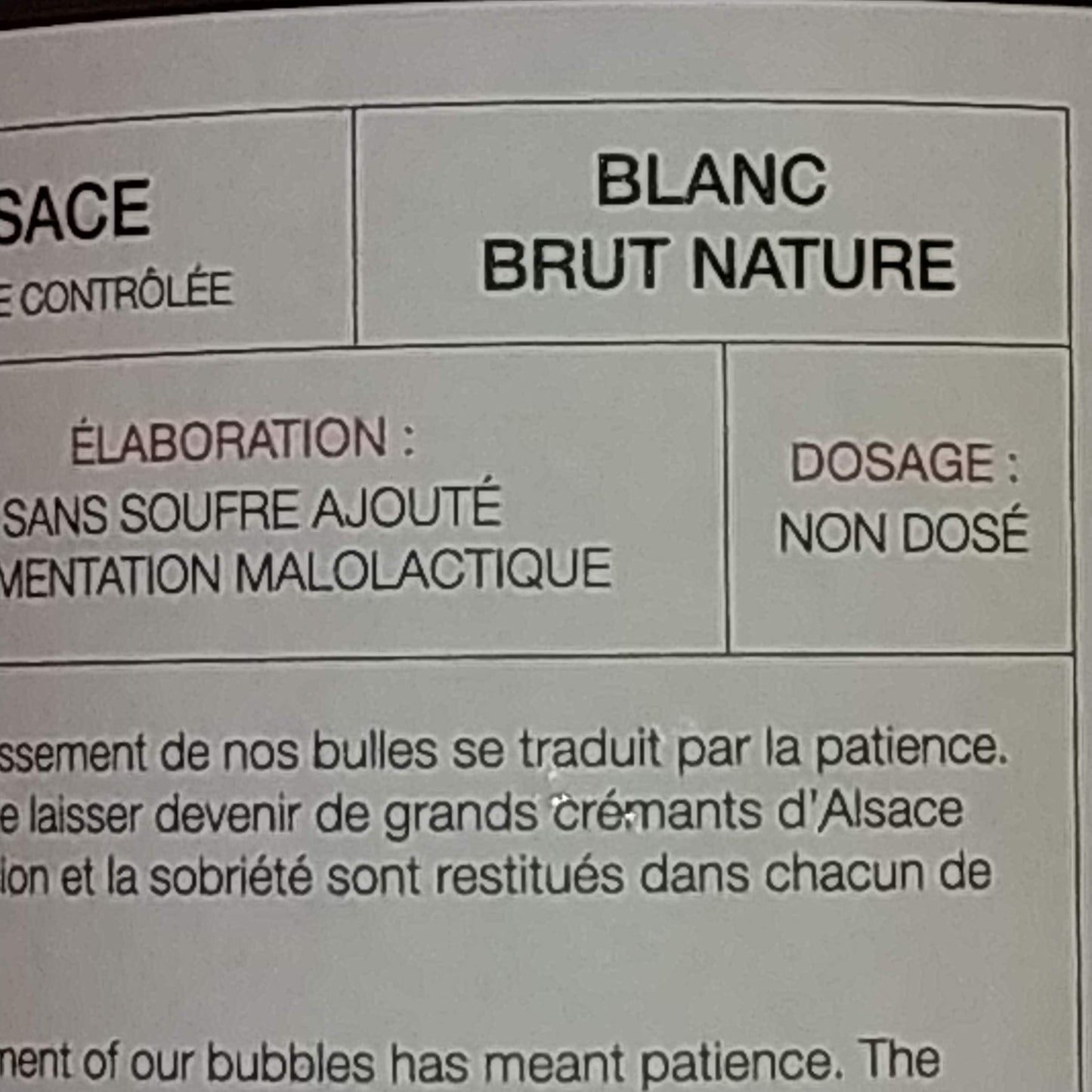 クレマン ダルザス ブリュット ナチュール / ジャン・ユタール