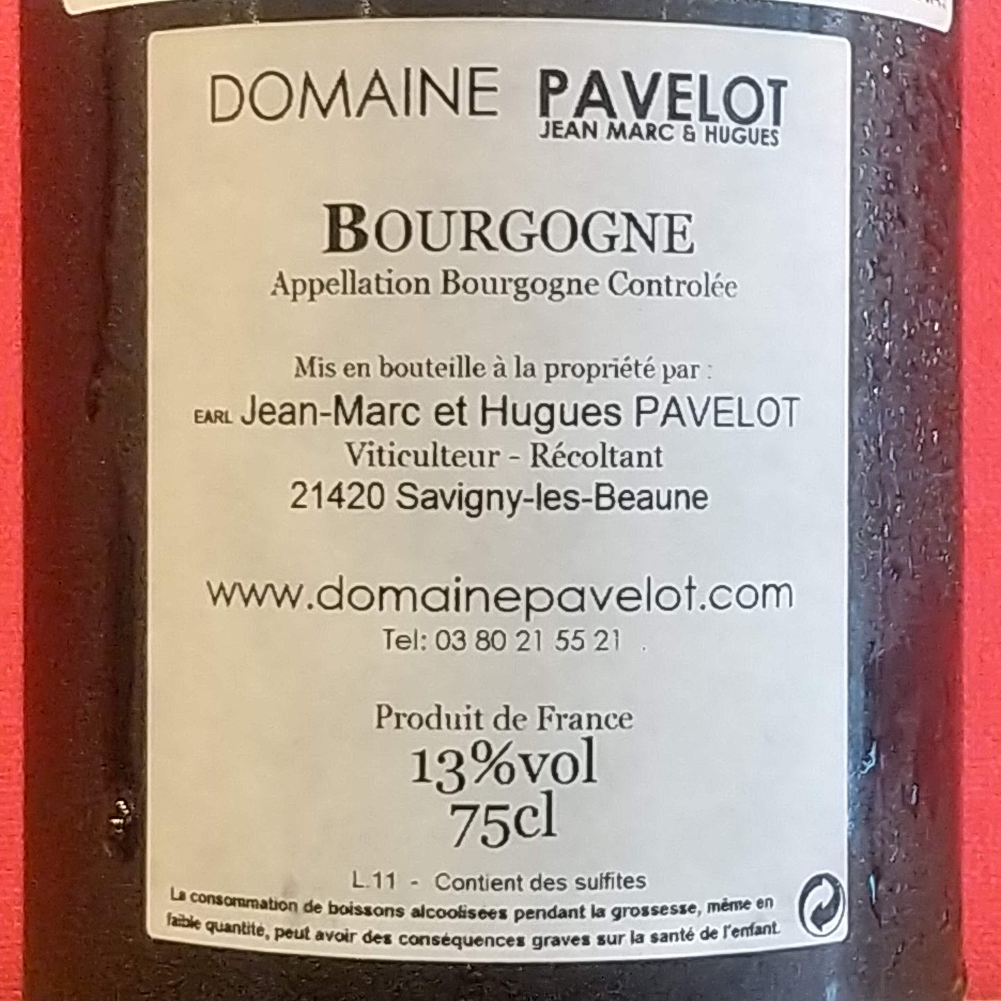 PAVELOT, Jean-Marc et Huguesパヴロ ジャン・マルク&ユーグ Bourgogne Pinot Noir 2021年