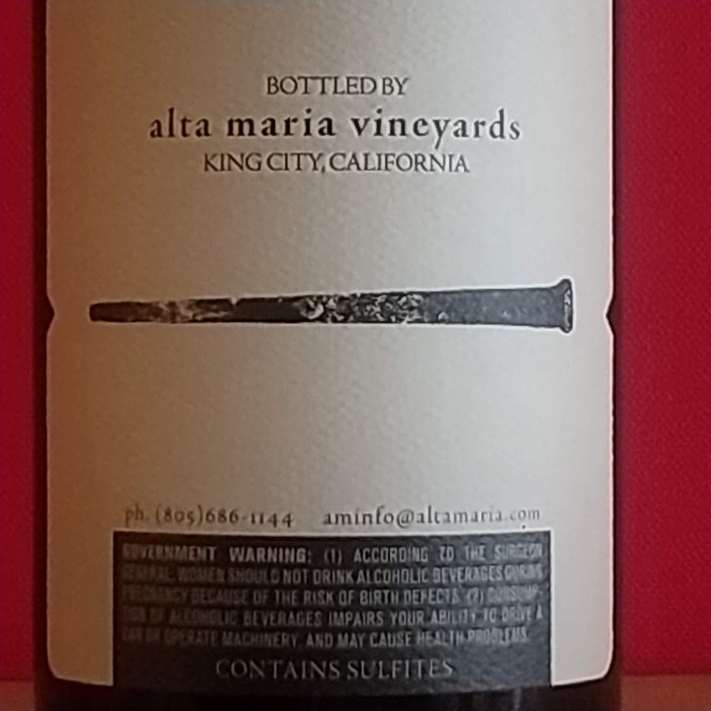アルタ・マリア alta maria ヴィンヤード ピノ・ノワール 2021 カリフォルニア