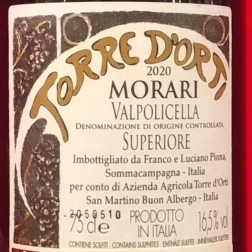 ヴァルポリチェッラ スペリオーレ モラリ /トッレ ドルティ 2020 🟥赤