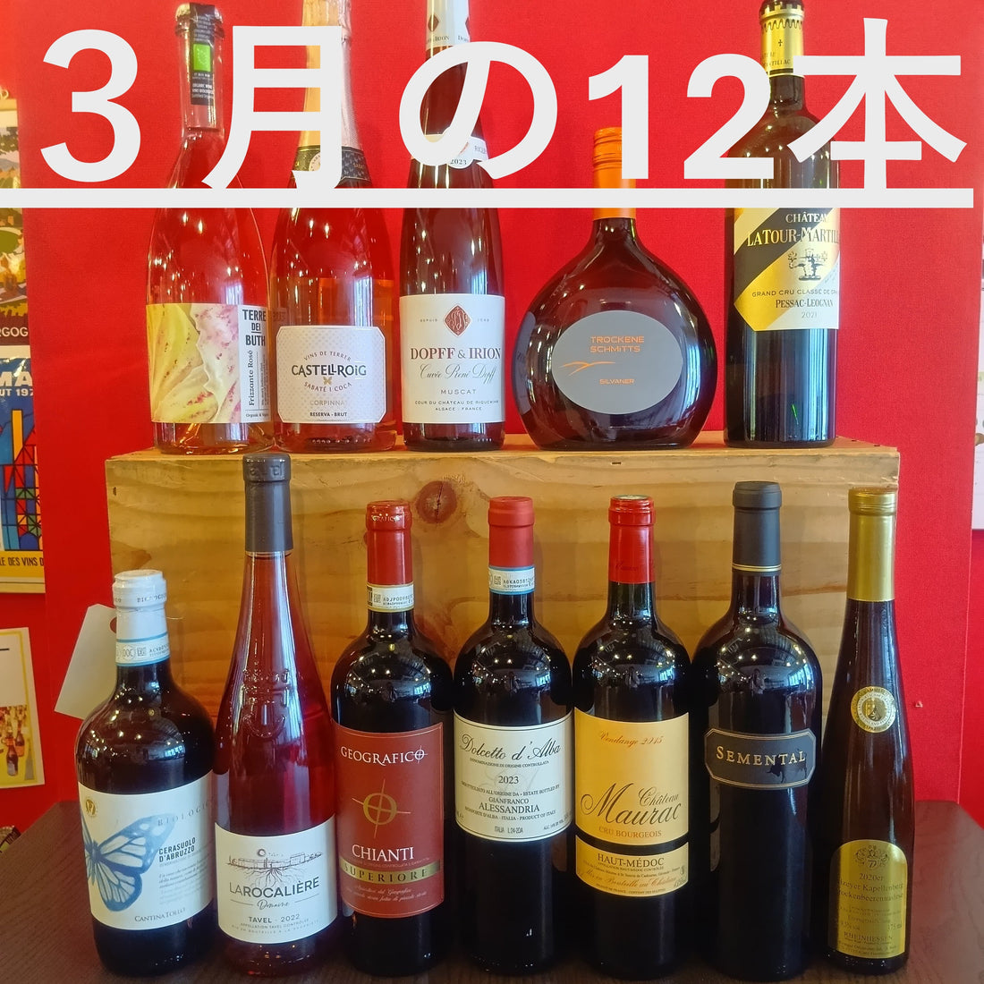 3月14日(土)、28日（土）　ワイン12種類テイスティング　試飲販売会　ワインショップPINOTピノ　札幌市中央区