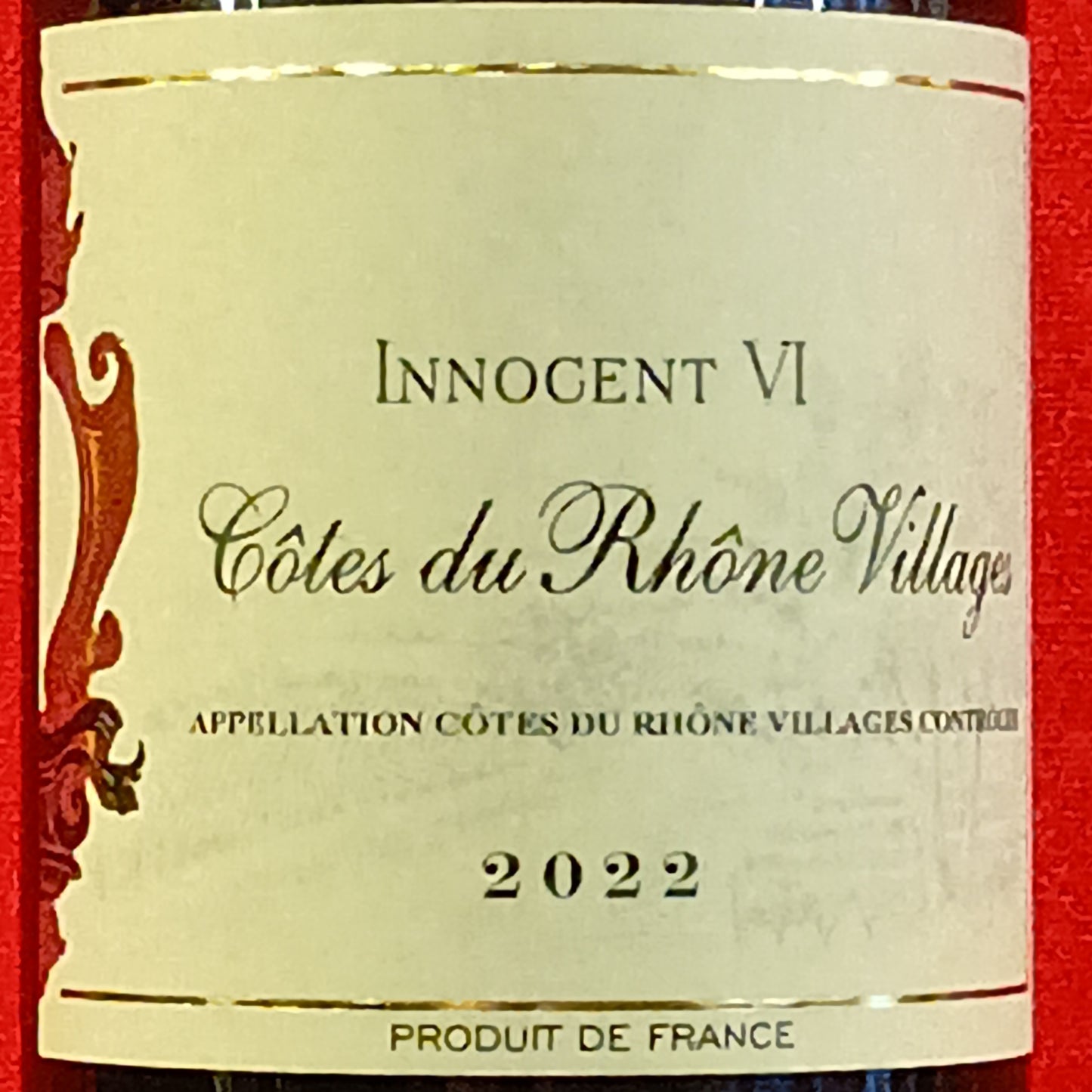 コート・デュ・ローヌ　ヴィラージュ　ルージュ赤　2022　イノサン　シス