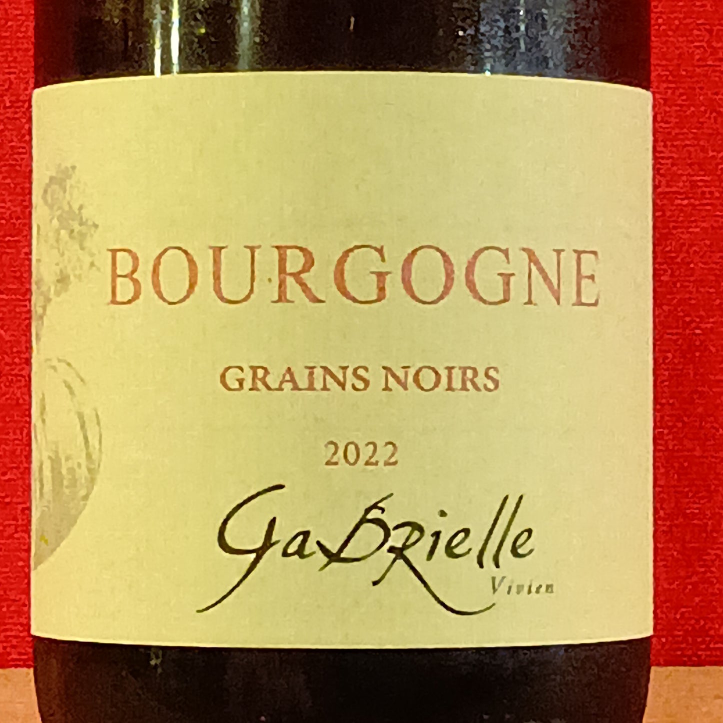 ブルゴーニュ　ルージュ　赤　グラン　ノワール　2022　ヴィヴィアン・ガブリエル