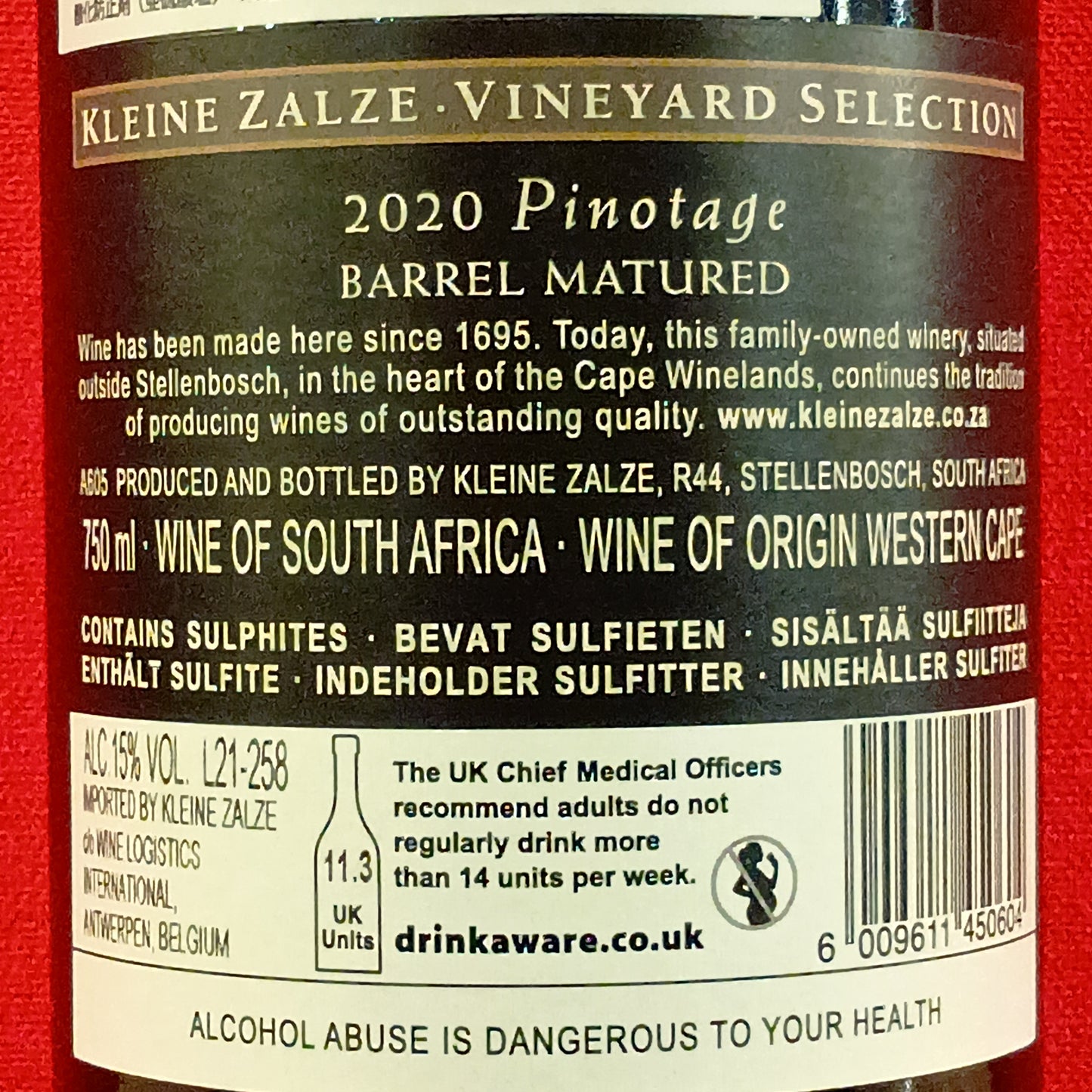 ヴィンヤード・セレクション・ピノタージュ　2020　クライン・ザルゼ・ワインズ