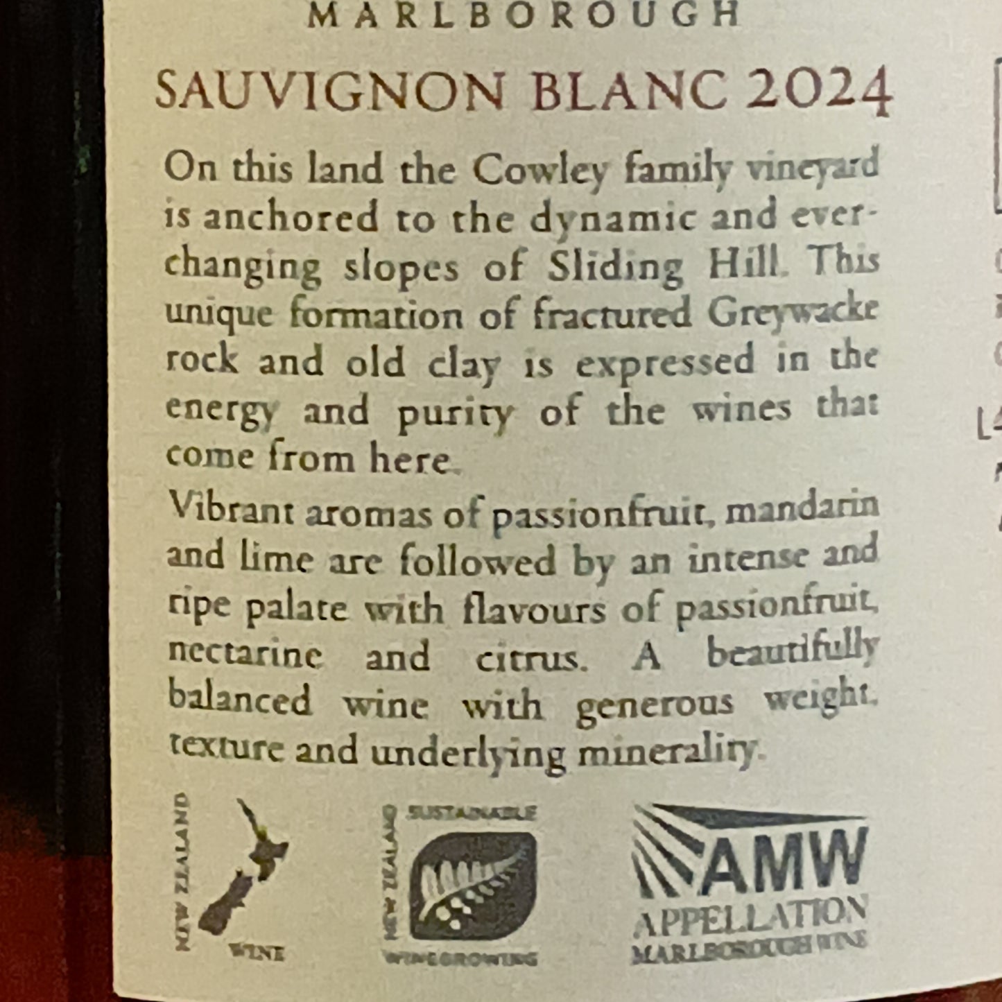 スライディング　ヒル　ソーヴィニヨン・ブラン　2024　アンツフィールド