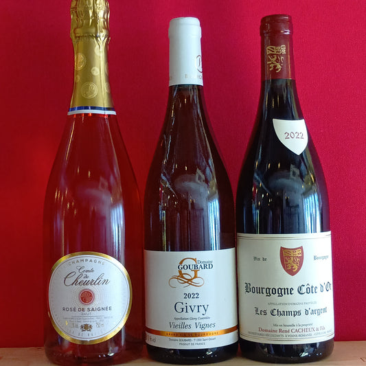 ３本セット　ロゼシャンパン、ブルゴーニュ白赤