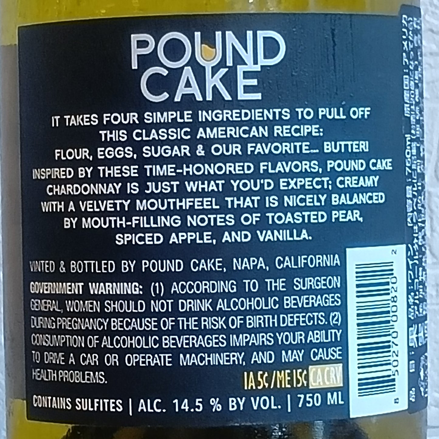 2024 パウンド・ケーキ シャルドネ カリフォルニア