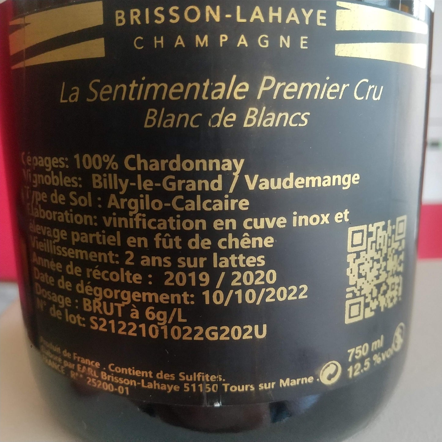 BRISSON LAHAYEブリソン・ライエ La Sentimentale, Brut Blanc de Blancsラ・センチメンタル　ブラン・ド・ブラン