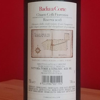 バディア・ア・コルテ/キャンティ　コッリ・フィオレンティーニ  リゼルヴァ　2018 /トッレアコーナ　🟥赤