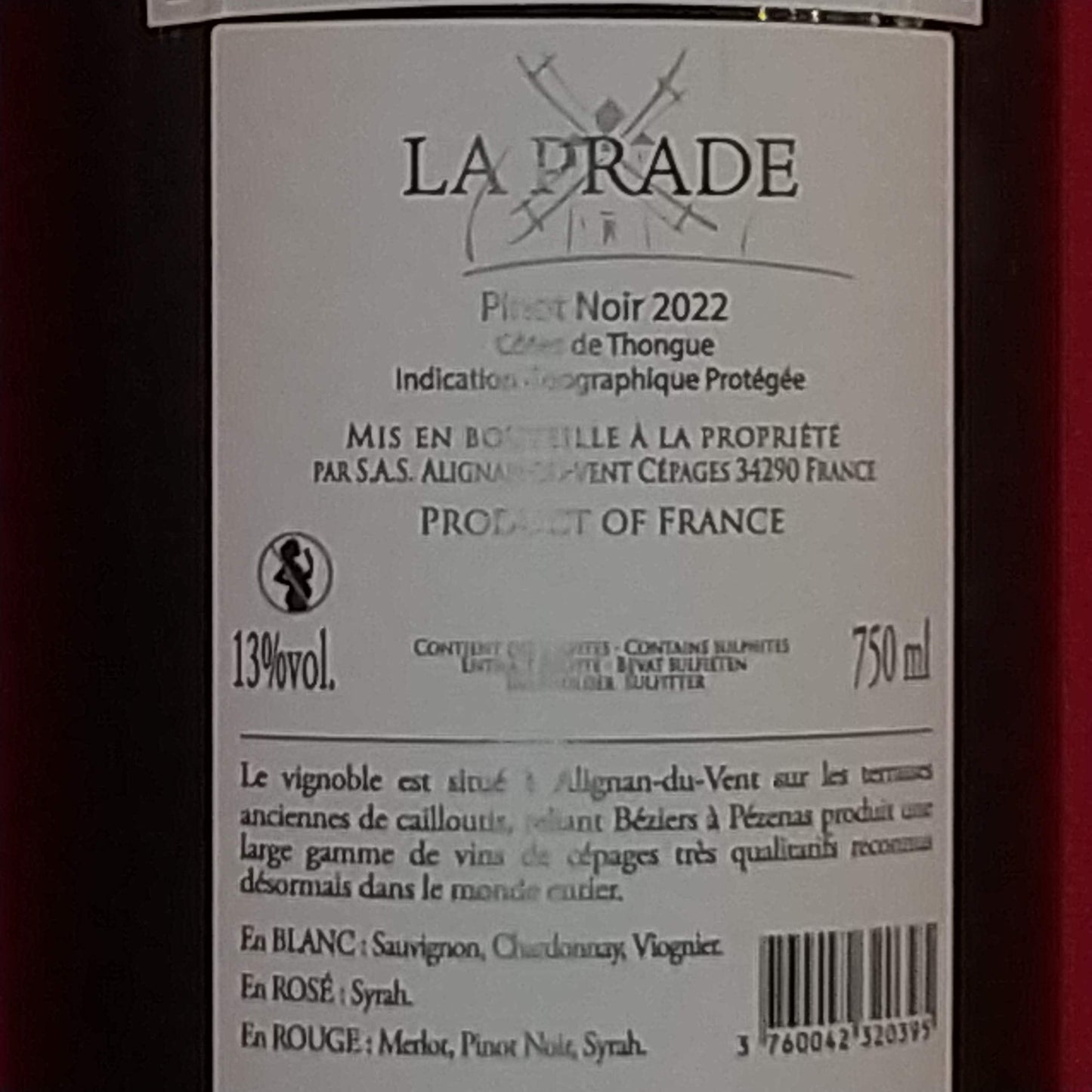 ピノ・ノワール　グランド・レゼルヴ　ドメーヌ　ラ・プラド