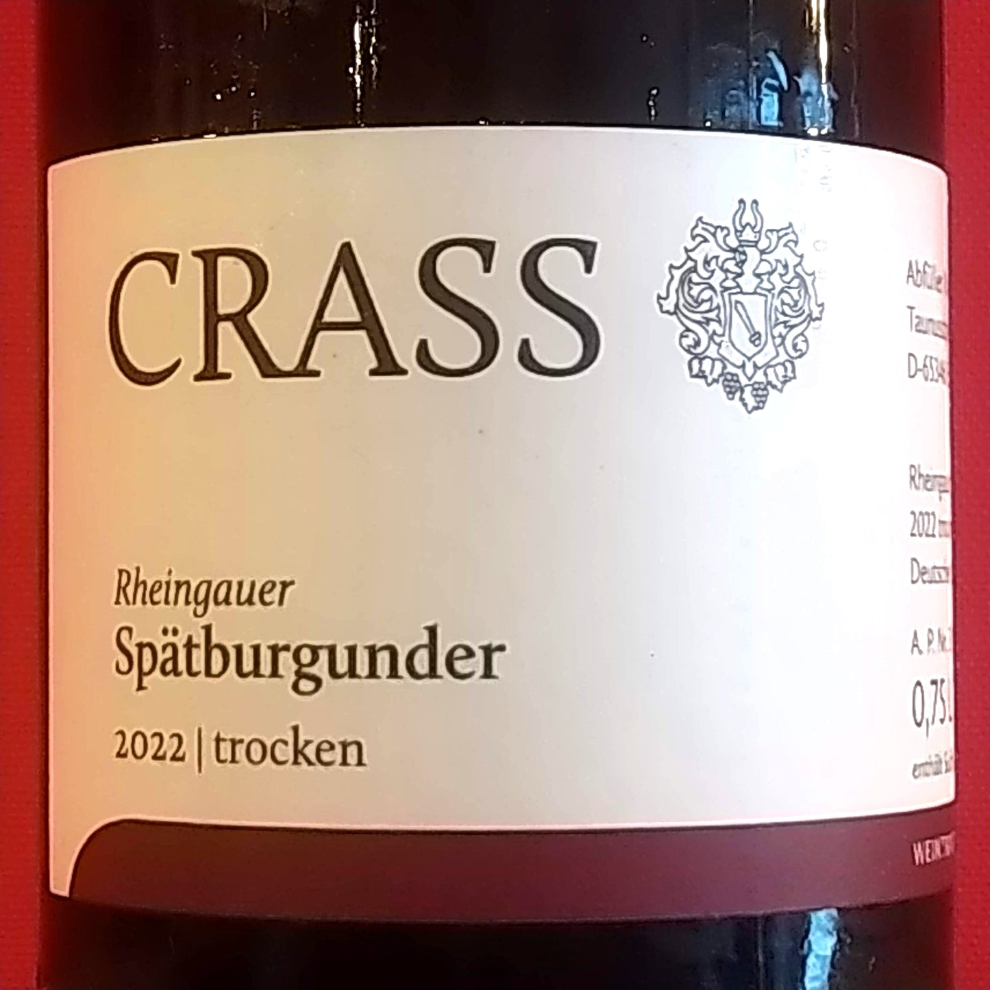 ラインガウアー シュペートブルグンダー トロッケン 2022 / クラス