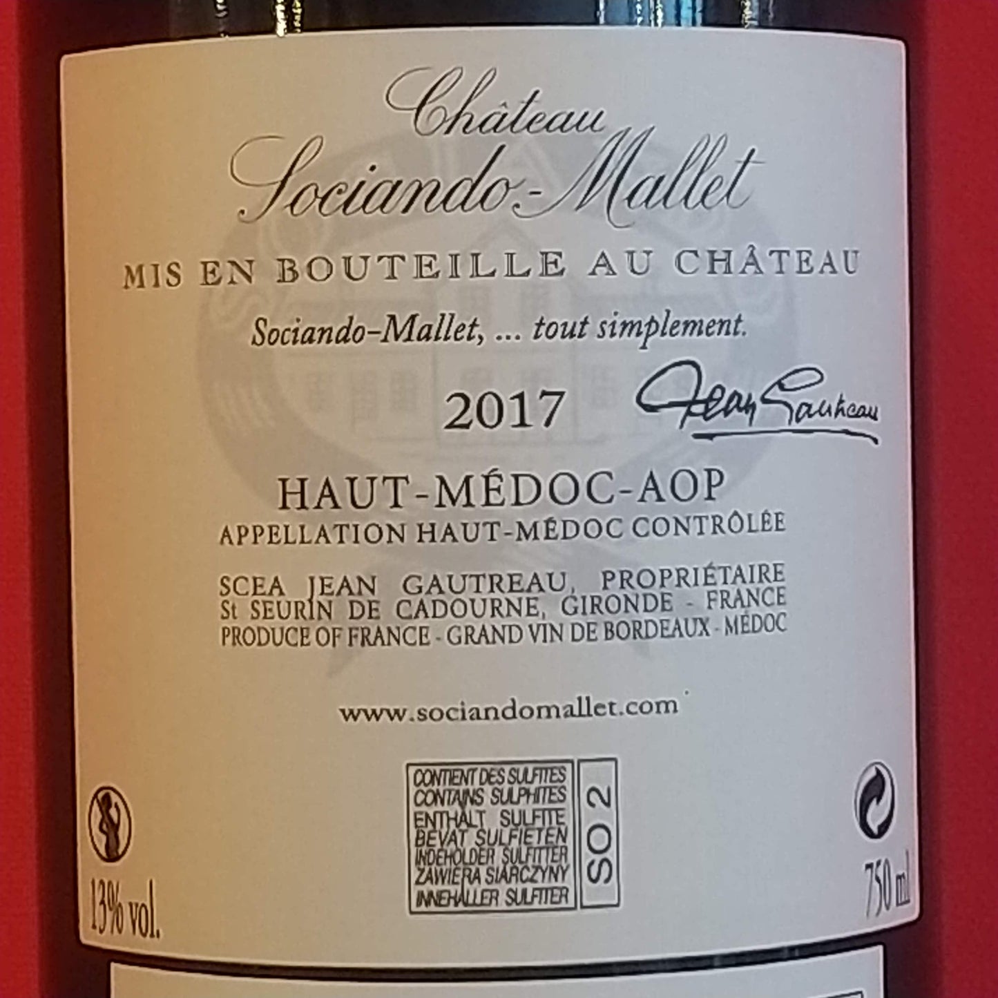 シャトー・ソシアンド・マレ　2017　🟥赤