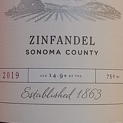 ジンファンデル  ソノマ・カウンティ／ヴァレー・オブ・ザ・ムーン2019　🟥赤